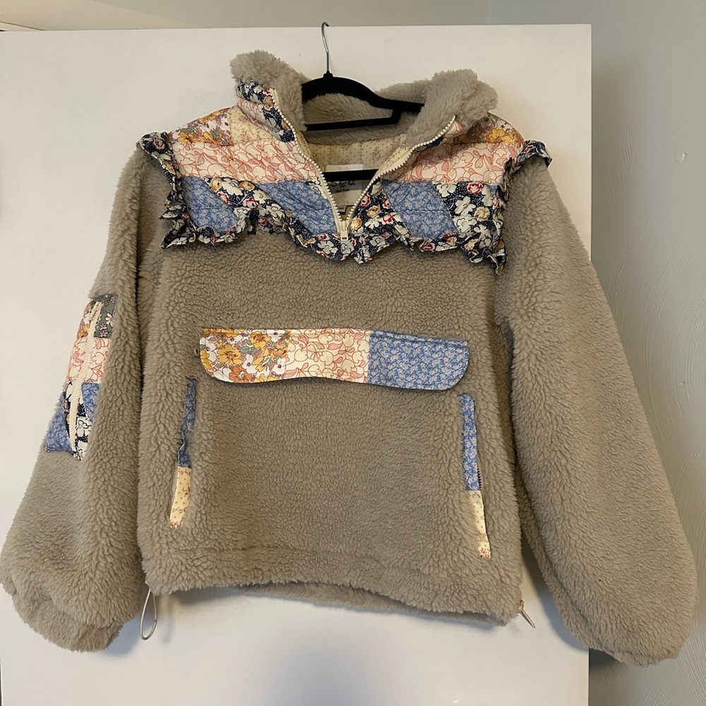 Sea New York Ruffle Sherpa Fleece Pullover Size XXS